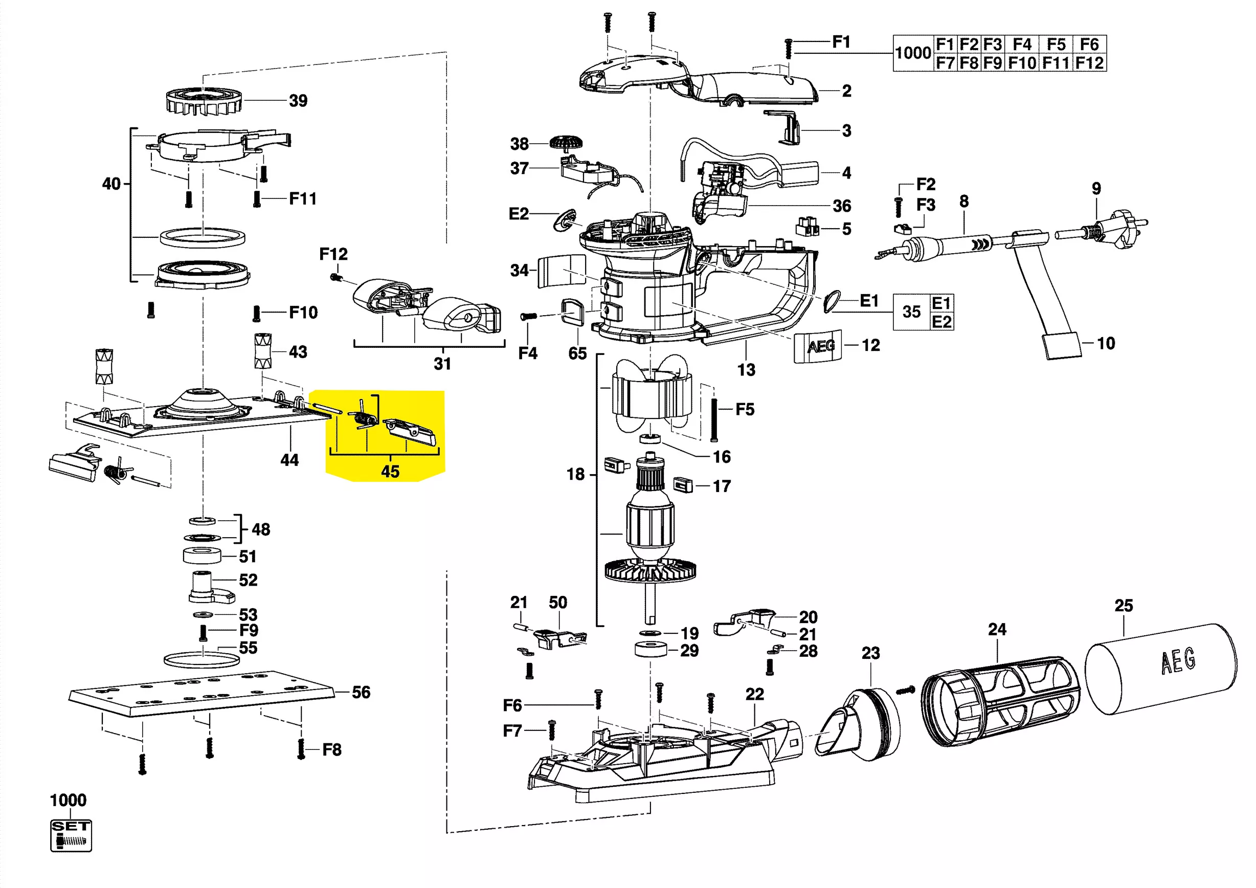 Listel de pression réf. 200298004 AEG